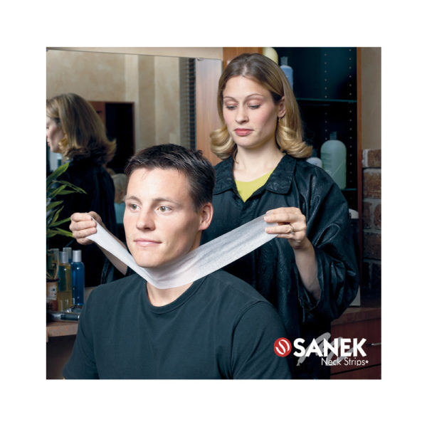Women using SANEK Neck Strips on man