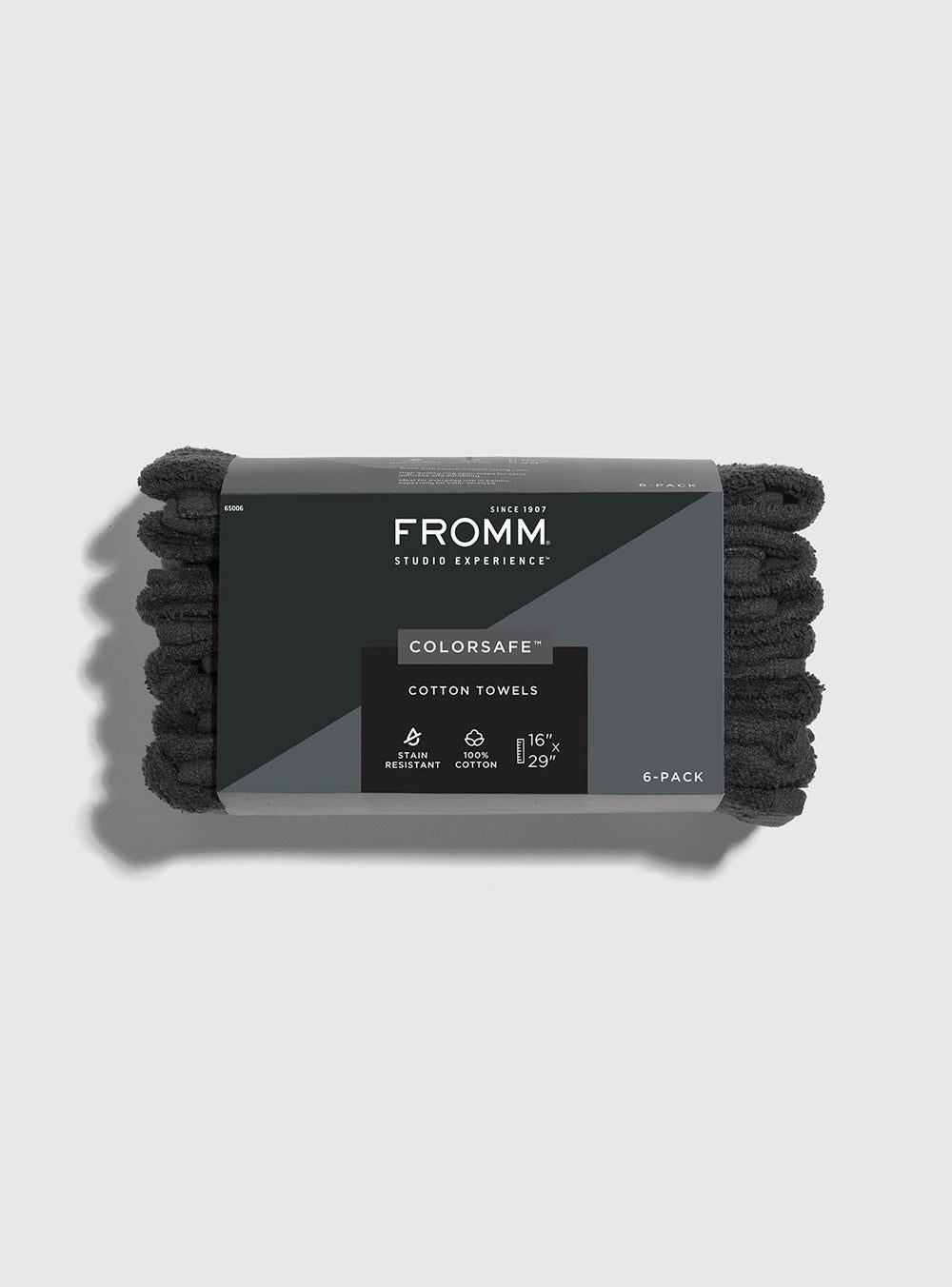 FROMM ColorSafe 6-Pack Black 100% Cotton Towels