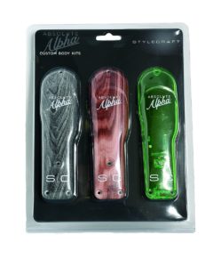 Stylecraft Replacement Red Wood, Grey Wood, Transparent Green Body Lids Compatible with Absolute Alpha Clipper