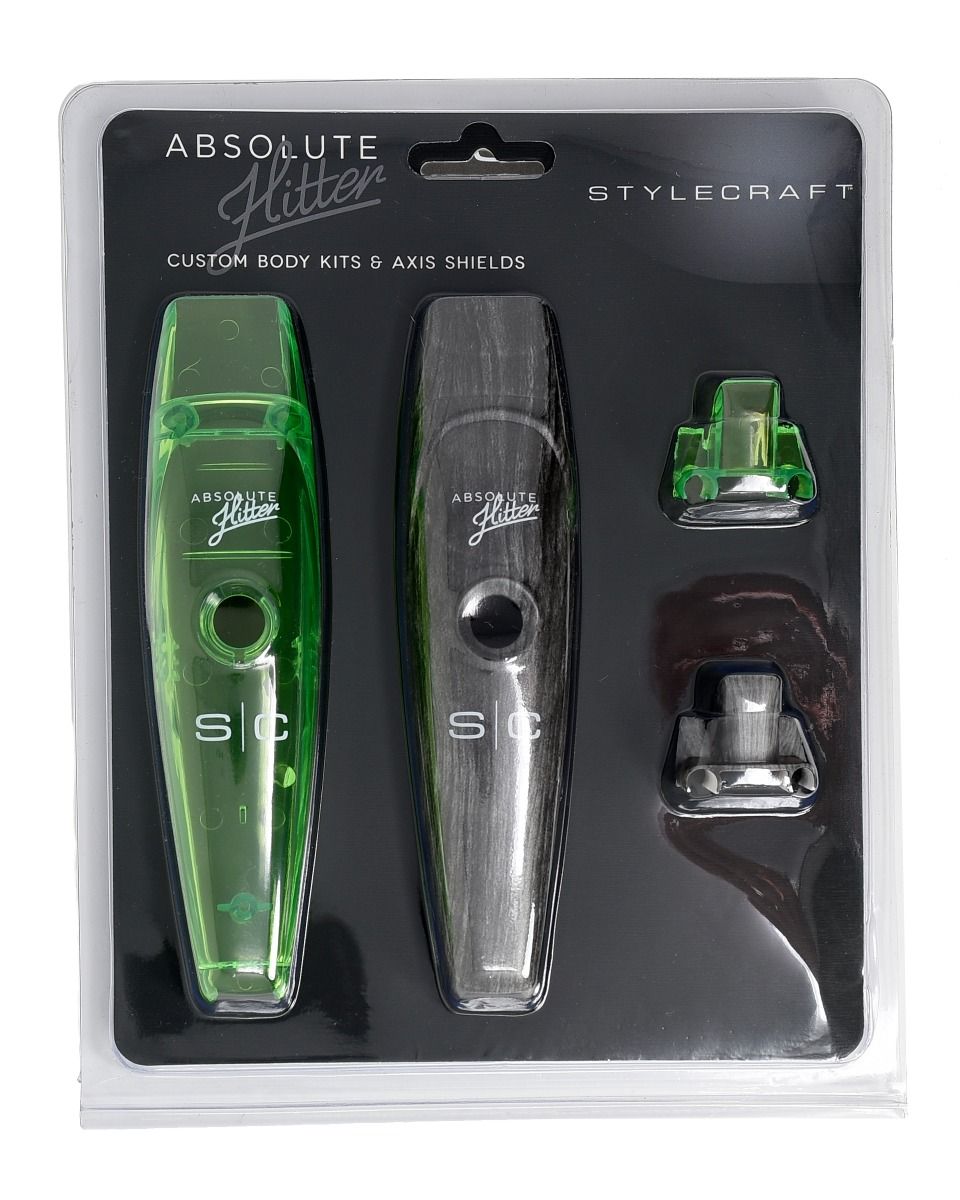 Stylecraft Replacement Transparent Green & Grey Wood Body Lids Compatible with Absolute Hitter Trimmer